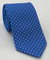 White on Sky Blue Macclesfield Printed Silk Tie MCDT-20